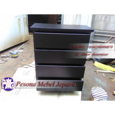 Nakas atau Drawers Minimalis Laci 4 Kayu Jati Pesona Mebel Jepara