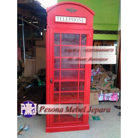 Bufet Telephone London atau Lemari Telephone atau Box Telepon London atau Inggris