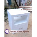 Nakas Minimalis Duco White Laci 1 Kayu Jati