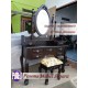 Tolet atau Meja Rias Oval Ukir Kayu Jati