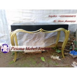 Meja Konsul Minimalis Black Gold Kayu Jati