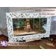 Frame atau Bingkai atau Pigura Cermin Shabby Ukir Motif Waru 120 cm Kayu Jati Pesona Mebel Jepara