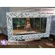 Frame atau Bingkai atau Pigura Cermin Shabby Ukir Motif Waru 120 cm Kayu Jati Pesona Mebel Jepara