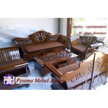 Kursi Tamu Ukir Madura Keong