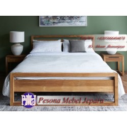 Dipan atau Ranjang Minimalis Model Persegi kayu Jati
