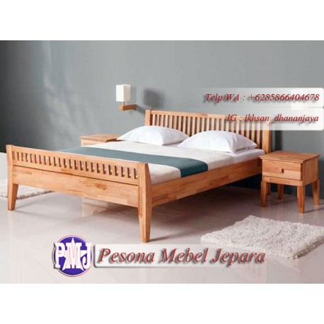 Dipan atau Ranjang Minimalis Ruji Pendek kayu Jati