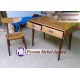 Set Meja Kursi Belajar atau Meja Kerja atau Meja Kantor Minimalis Model Retro Kayu Jati