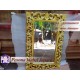 Bingkai, Frame, Pigura Cermin Ukir Waru Warna Gold Ukuran 120 cm