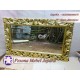 Bingkai, Frame, Pigura Cermin Ukir Waru Warna Gold Ukuran 120 cm