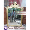 Frame atau Bingkai atau Pigura Cermin Ukir Mahkota Gold kayu Jati