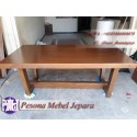 Meja Makan Kayu Trembesi Solid atau Kayu Suar Solid Tebal.