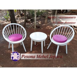 Kursi Teras Shabby Model Velg Roda kayu Jati