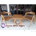 Set Kursi Teras Minimalis A, Kursi Kafe A, Kursi Santai, Kursi Makan, Kursi Retro A Kayu Jati
