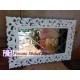 Bingkai atau Frame atau Pigura Cermin Ukir Shabby Waru Kaca Bevel 120 cm
