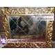 Bingkai atau Frame atau Pigura Cermin Ukir Gold Waru Kaca Bevel 120x100 cm