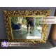 Bingkai atau Frame atau Pigura Cermin Ukir Gold Waru Kaca Bevel 120x100 cm