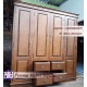 Wardrobe atau Lemari Pakaian Minimalis Pintu 4 Laci 4 Kayu Jati Perhutani atau TPK