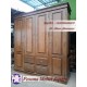 Wardrobe atau Lemari Pakaian Minimalis Pintu 4 Laci 4 Kayu Jati Perhutani atau TPK