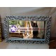 Bingkai atau Frame atau Mirror atau Pigura Cermin Ukir Waru Kuncup Silver Kayu Jati.