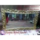Mirror atau Frame atau Bingkai atau Pigura Cermin Ukir Diamond Gold 150 cm Kayu Jati.
