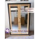 Wardrobe atau Lemari Pakaian Gantung Minimalis Pintu 2 Kaca Kayu Jati Pesona Mebel Jepara