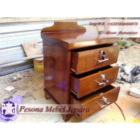 Nakas atau bedside atau drawers Minimalis Laci 3 Pesona Mebel Jepara