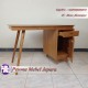 Set Meja Kerja / Meja Kantor / Meja Belajar Retro Kayu Jati Pesona Mebel Jepara