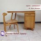 Set Meja Kerja / Meja Kantor / Meja Belajar Retro Kayu Jati Pesona Mebel Jepara
