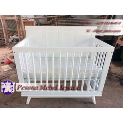 Ranjang Bayi atau Box Bayi Shabby Model Jeruji Dengan 2 Model Pintu Pesona Mebel Jepara