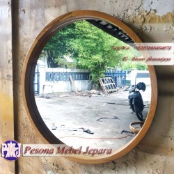 Frame atau Mirror atau Pigura Cermin Bulat Diameter 80 cm Pesona Mebel Jepara