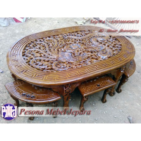 Meja Oshin Ukiran Naga