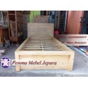 Ranjang atau Dipan Anak Minimalis Laci 2 Ukuran 100x200 cm Kayu Jati