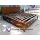 Ranjang atau Dipan Minimalis Laci 4 Jumbo Ukuran 180x200 cm Kayu Jati Pesona Mebel Jepara