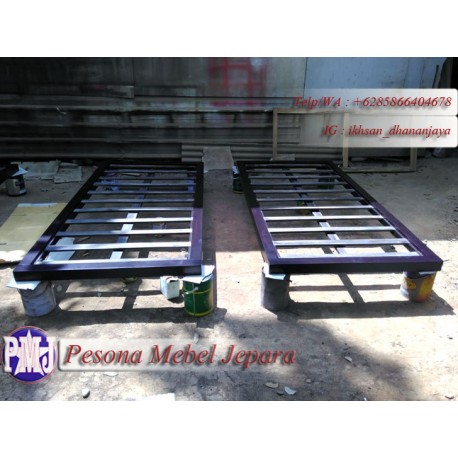 Ranjang Lantai atau Dipan Ceper Lantai Minimalis Ukuran 90 cm Kayu Jati Pesona Mebel Jepara