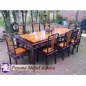 Meja Makan Hongkong Tifani 8 Kursi Kayu Jati Pesona Mebel Jepara