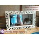 Frame atau Bingkai atau Pigura Cermin Ukir Motif Lung Akar Hati Polos White Kayu Jati Ukuran 150 cm Pesona Mebel Jepara