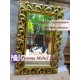 Frame atau Bingkai atau Pigura Cermin Ukir Motif Lung Akar Hati Polos White Kayu Jati Ukuran 150 cm Pesona Mebel Jepara