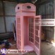 Stand Telephone London Pink atau Booth Telephone London atau Box Telepon London atau Inggris Pesona Mebel Jepara