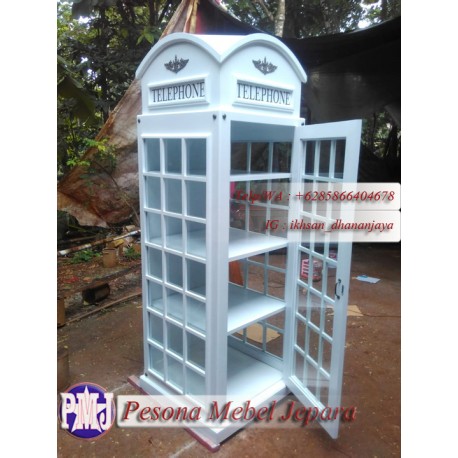 Bufet Telephone London White, Box Telephone London White, Rak Telepon London Pesona Mebel Jepara