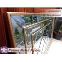 Bingkai atau Frame atau Pigura Cermin Full Kaca Bevel Double Lis Warna Gold Pesona Mebel Jepara
