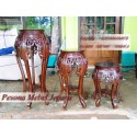 Meja Pot Cumi-cumi Kayu Jati