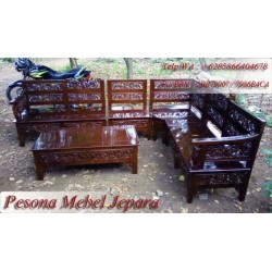 Kursi Tamu Sudut Bunga Mawar