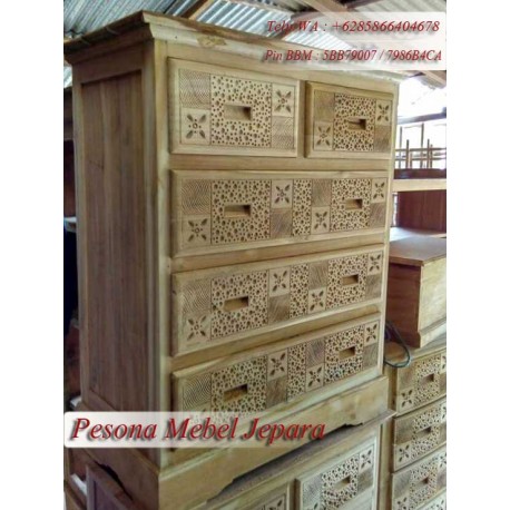 Nakas Ukir Laci 5 Jati