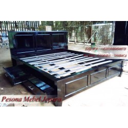 Dipan Minimalis Laci 2 Hitam Jati