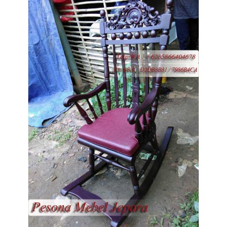 Kursi Goyang Motif Lemahan Kayu Jati / MPB 759