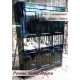Almari / Lemari Minimalis Pintu 3 Hitam Kaca Tengah