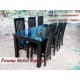 Meja Makan Kursi 6 Balero Salur Hitam