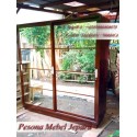 Lemari Pakaian Minimalis Pintu 2 Sliding Full Cermin 