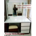 Tolet Minimalis Laci 3 Warna Putih Kayu Jati