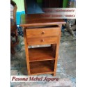 Meja Rak Dispenser Kayu Jati